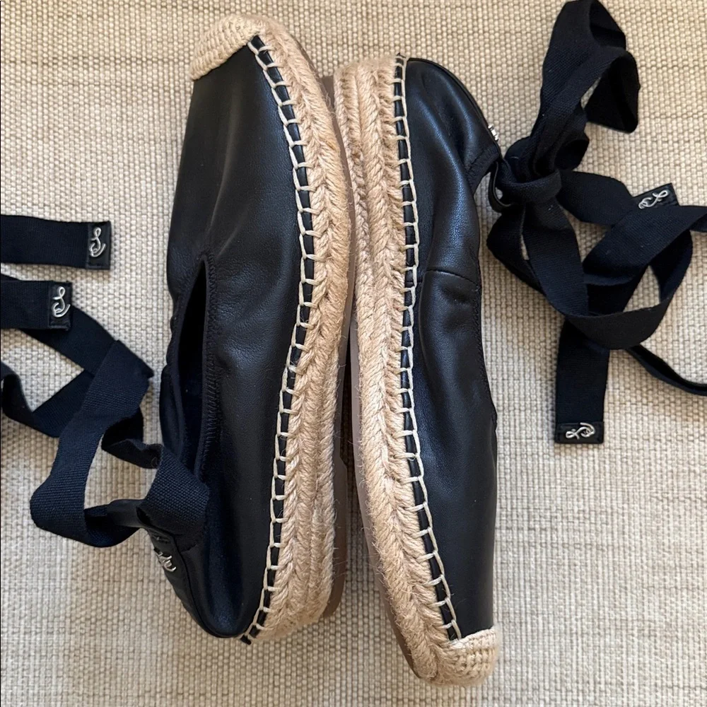 Sam Edelman Ballet Slipper Platform Espadrille Leather Ankle Lace Sample Maisy